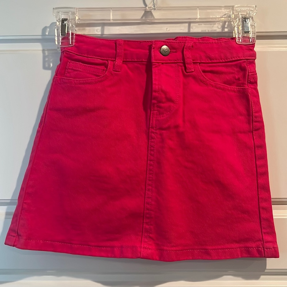 Girls Hot Pink Denim Skirt by Kidpik - Size 7
